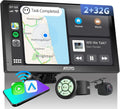 2+32G Android Portable CarPlay Car Stereo, Wireless Car Play Android Auto Screen for Car with GPS Navigation WiFi, Dual Bluetooth, USB Tethering,