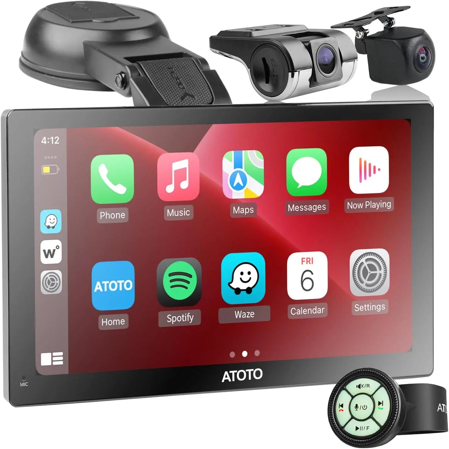 ATOTO P5 7" Navigationssystem mit Front- und 1080P Rückfahrkamera, QLED Touchscreen, Wireless CarPlay & Android Auto, GPS Navigation, automatisches