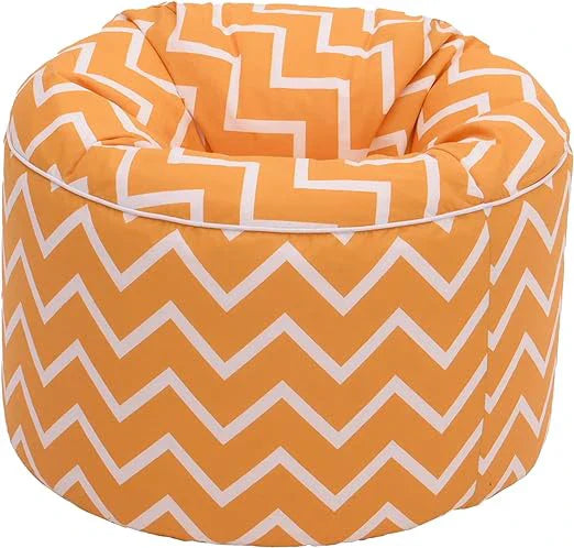Indoor Round Bean Bag Chair Kids Playing Beanbag Seat Printed Pouffes - Zigzag