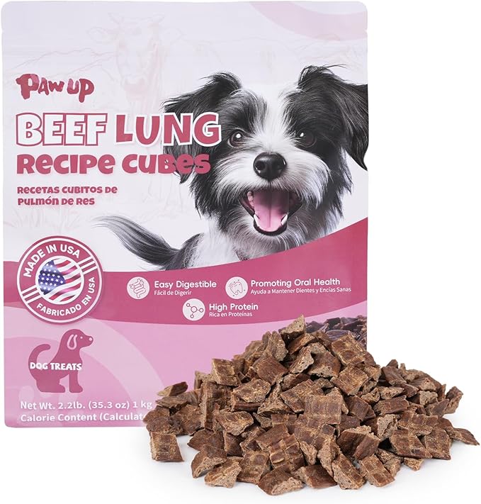 Beef Lung Dog Treats, High-Protein, Low-Fat Chews for All Dogs, 2.2 lb - Nubble