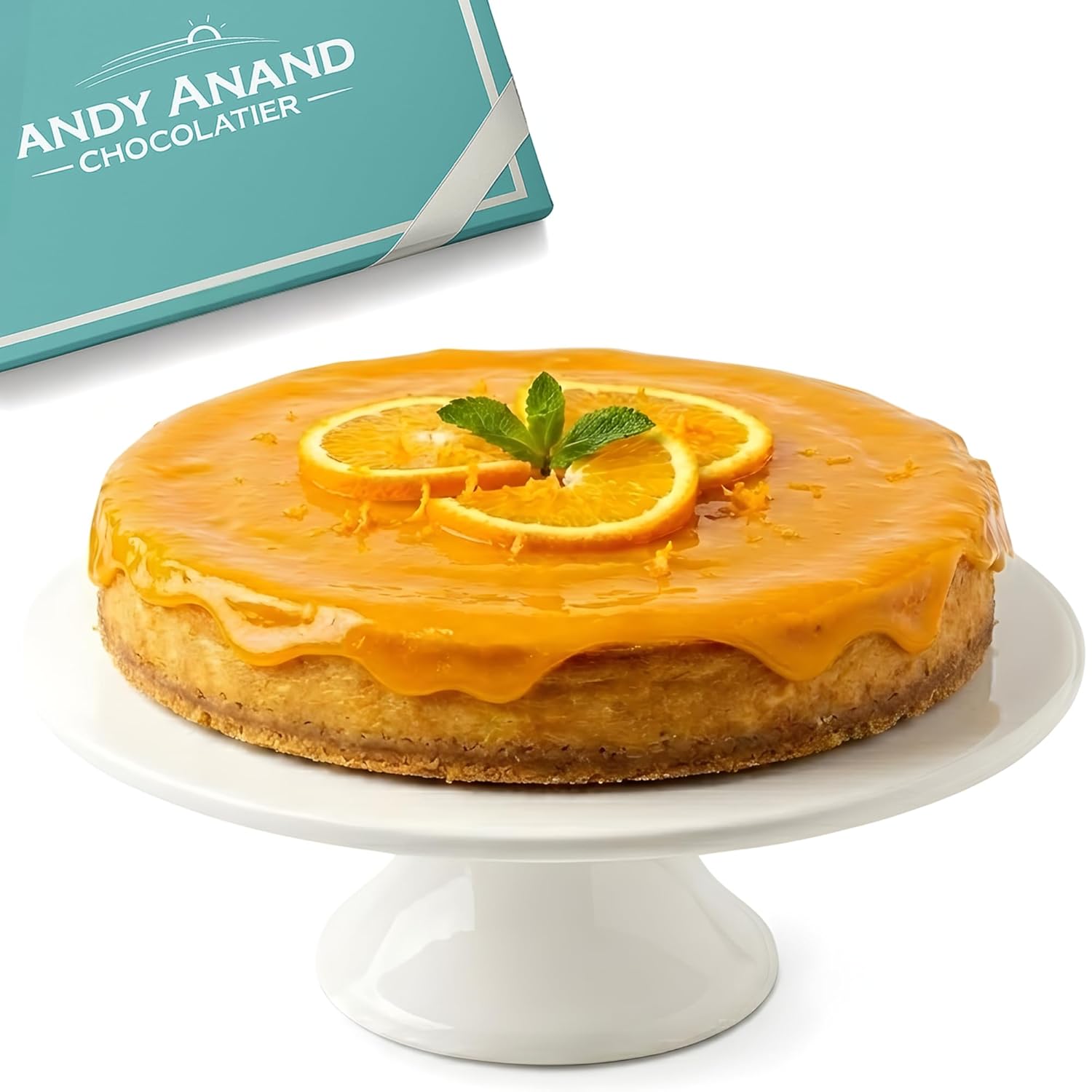 Andy Anand Gluten-Free Orange Cake, 9-Inch, 2.6 lb – Birthday, Valentine's, Anniversary, Christmas, Mother's Day & Holiday Gift Box Dessert - No