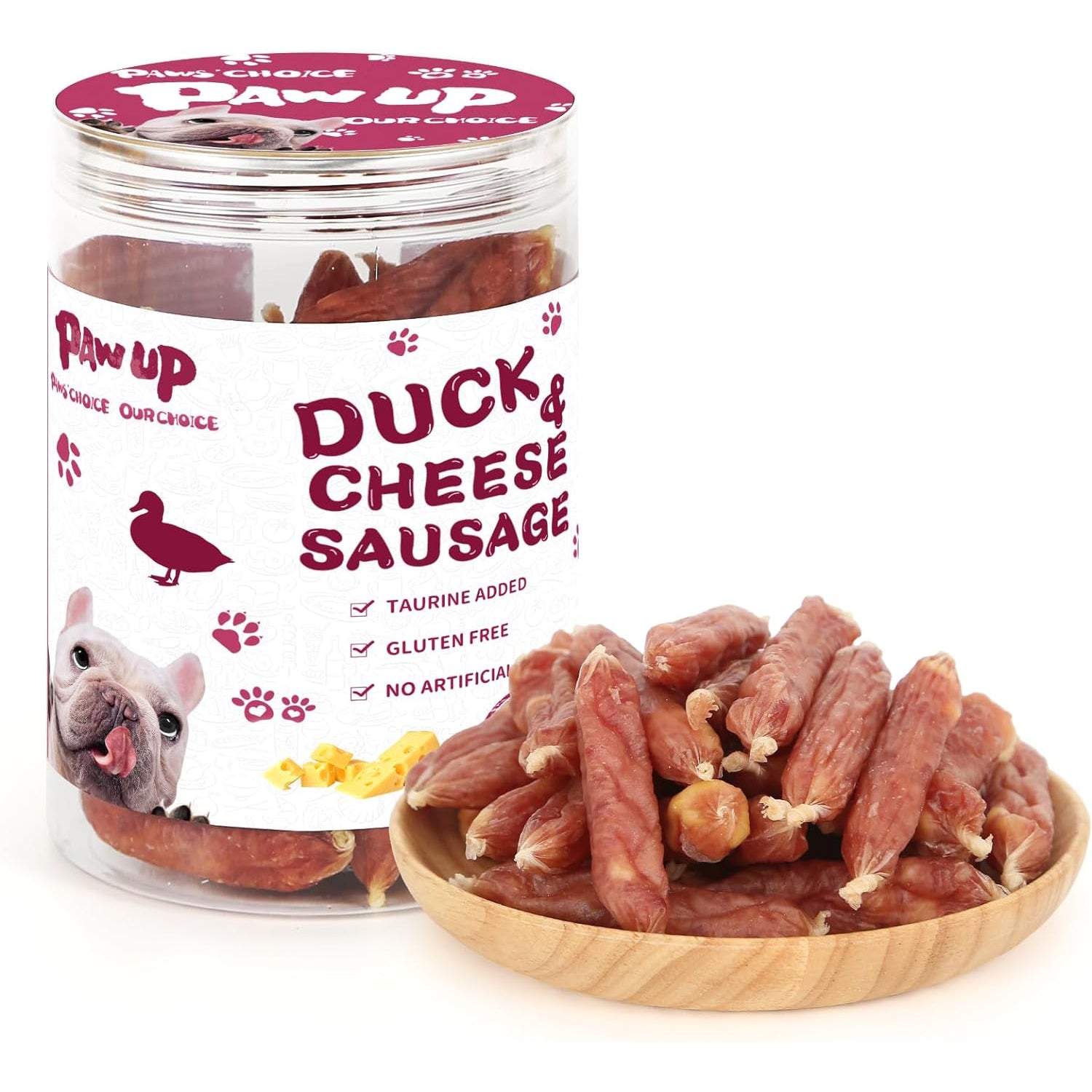 Duck Cheese Sausage Dog Treats, Rawhide-Free Training Snacks for Dogs, 12.5 oz