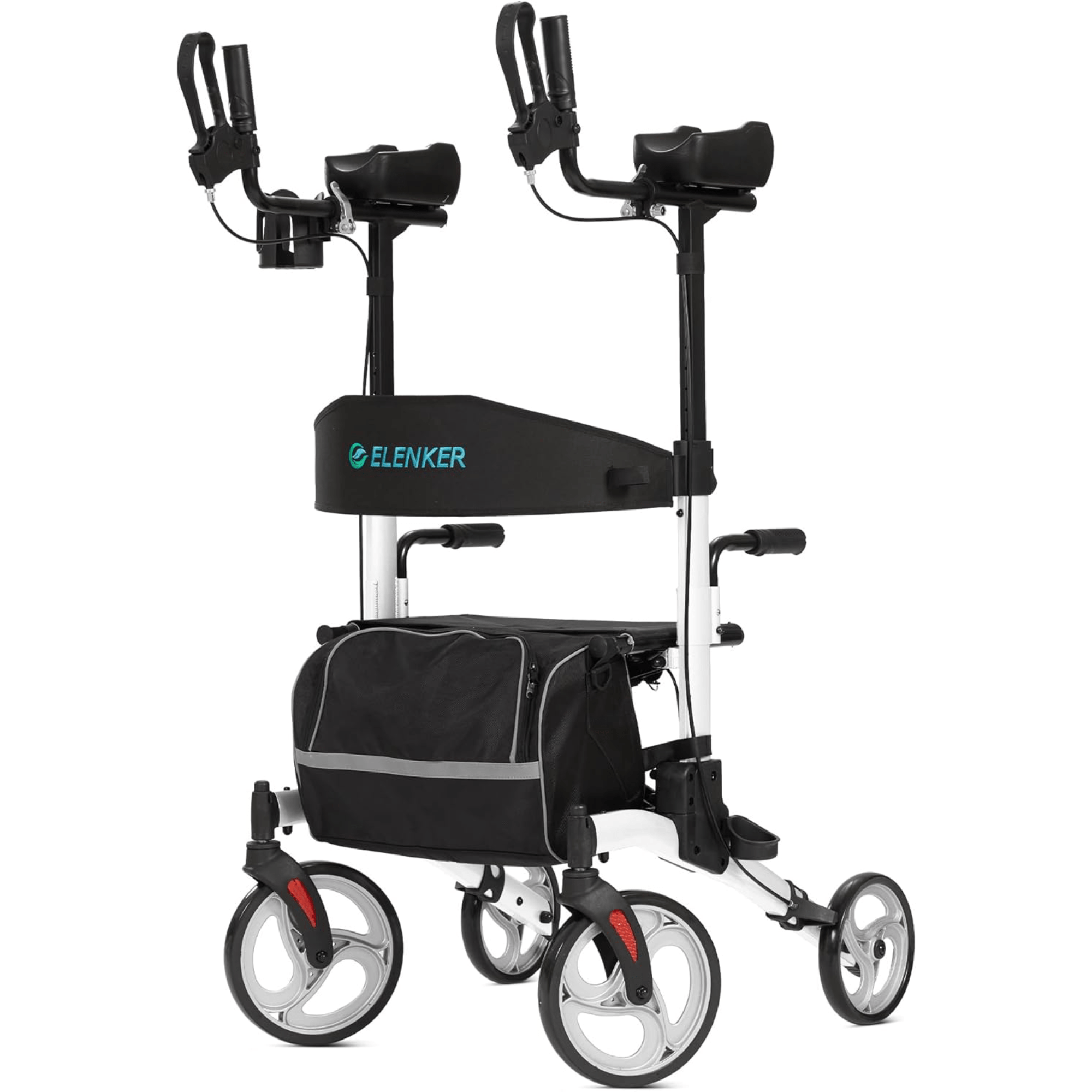 HFK-9240 Dual-Brake Upright walker 10" wheels - Sliver