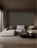 Lightweight Flexible Smoked Wood Veneer Acoustic Slat Wall Panels Unisoar - 94.5" x 23.6" – 2-Panel Set (94.5" x 11.8" each)