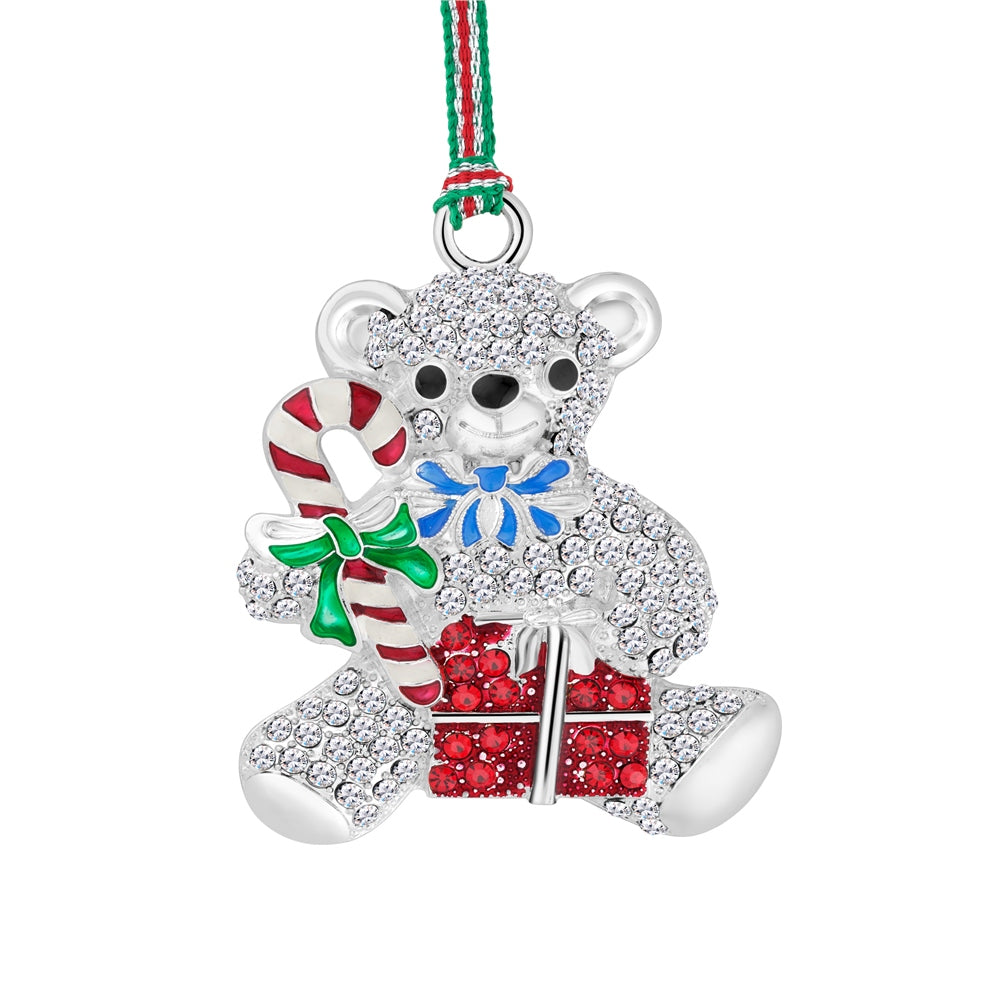 Teddy Bear Candy Cane Christmas Tree Decoration