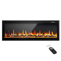 EUHOMY Electric Fireplace Recessed Wall Mounted Freestanding - 60inch(Ultra-thin)