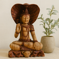 Wooden Shiva Statue With Cobra 50cm