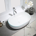 HOROW UR5941W Aufsatzwaschbecken Oval Weiß Keramik mit Lotus-Effekt