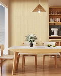 Premium Oak (Gray Felt) Acoustic Slat Wall Panels by Unisoar - 94.5" x 25.2" – 2-Panel Set (94.5" x 12.6" each) / Engineered wood