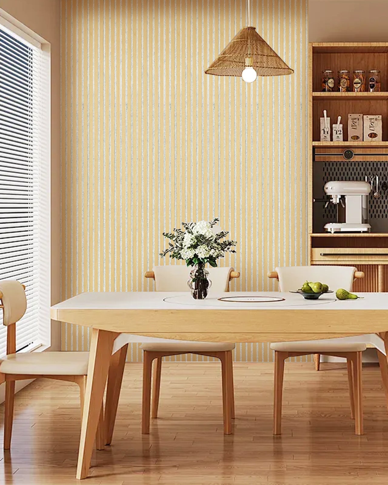 Premium Oak (Gray Felt) Acoustic Slat Wall Panels by Unisoar - 94.5" x 25.2" – 2-Panel Set (94.5" x 12.6" each) / Engineered wood