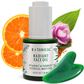 Vitamin C & Turmeric Radiant Face Oil | Brightening Anti-Aging Serum | Dark Spots & Hyperpigmentation | Gua-Sha Tool Included - Full Size (0.6 Fl Oz)