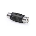 Nedis Mono Audio Adapter | RCA Female | RCA Female | Nickel Plated | Straight | ABS | Black | 1 pcs | Box