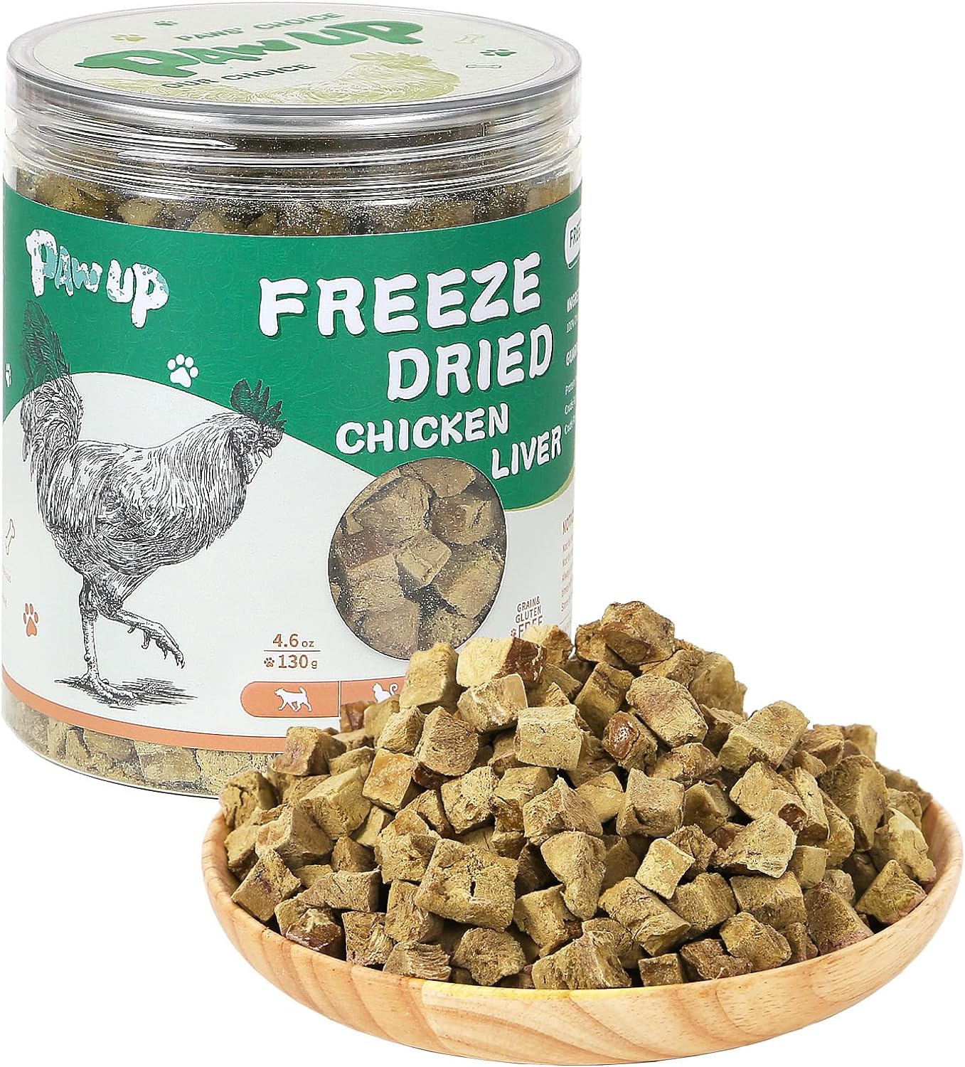 Freeze-Dried Chicken Liver Treats for Dogs & Cats, High-Protein Snacks, 4.6 oz