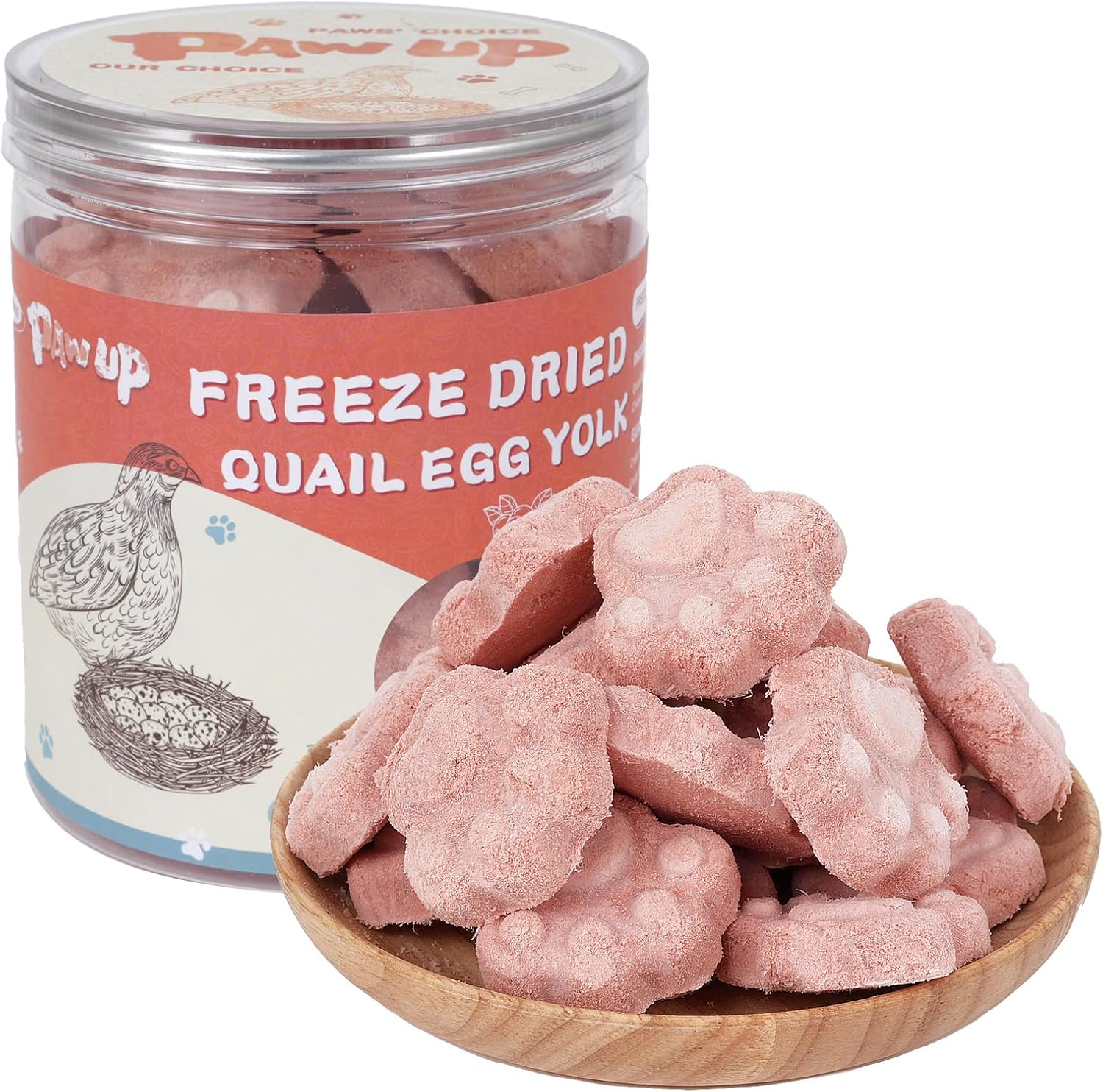 Freeze Dried Quail Egg Yolk Treats for Cats & Dogs, Coat & Urinary Health, 3.5 oz
