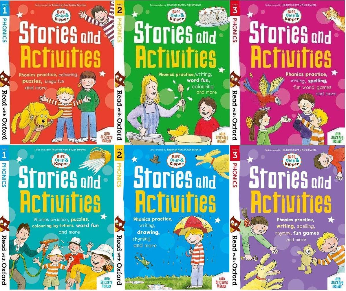 Read With Oxford Phonics Practice Stage 1-3 Biff Chip And Kipper 6 Book Set For Early Readers