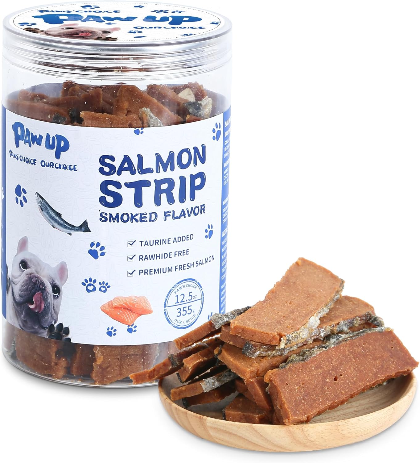 Salmon Strips Dog Treats, High-Protein Omega 3-6 Snacks for Dogs, 12.5 oz - Strips