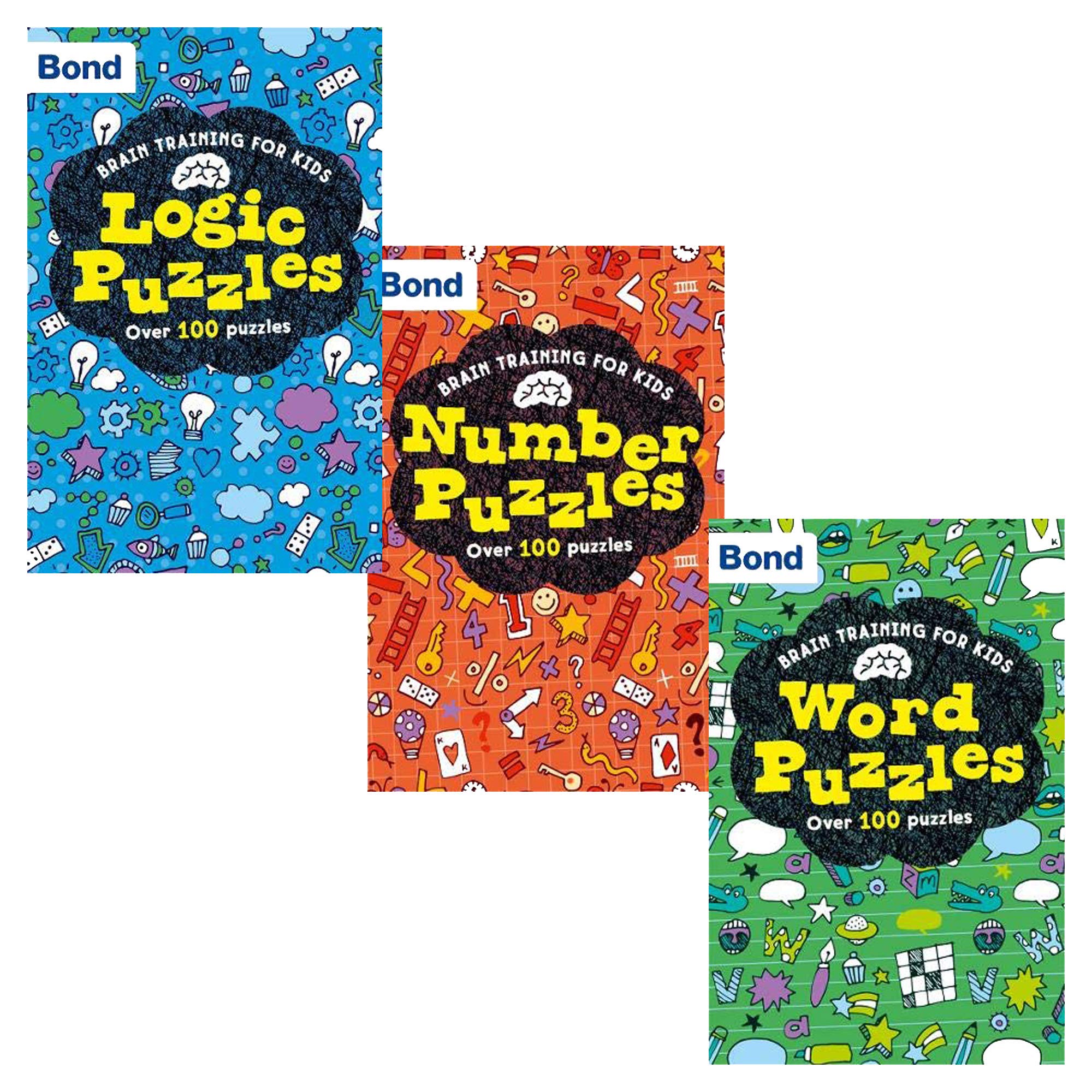Bond Brain Training for Kids 3 Book Collection Number Puzzles Logic Puzzles