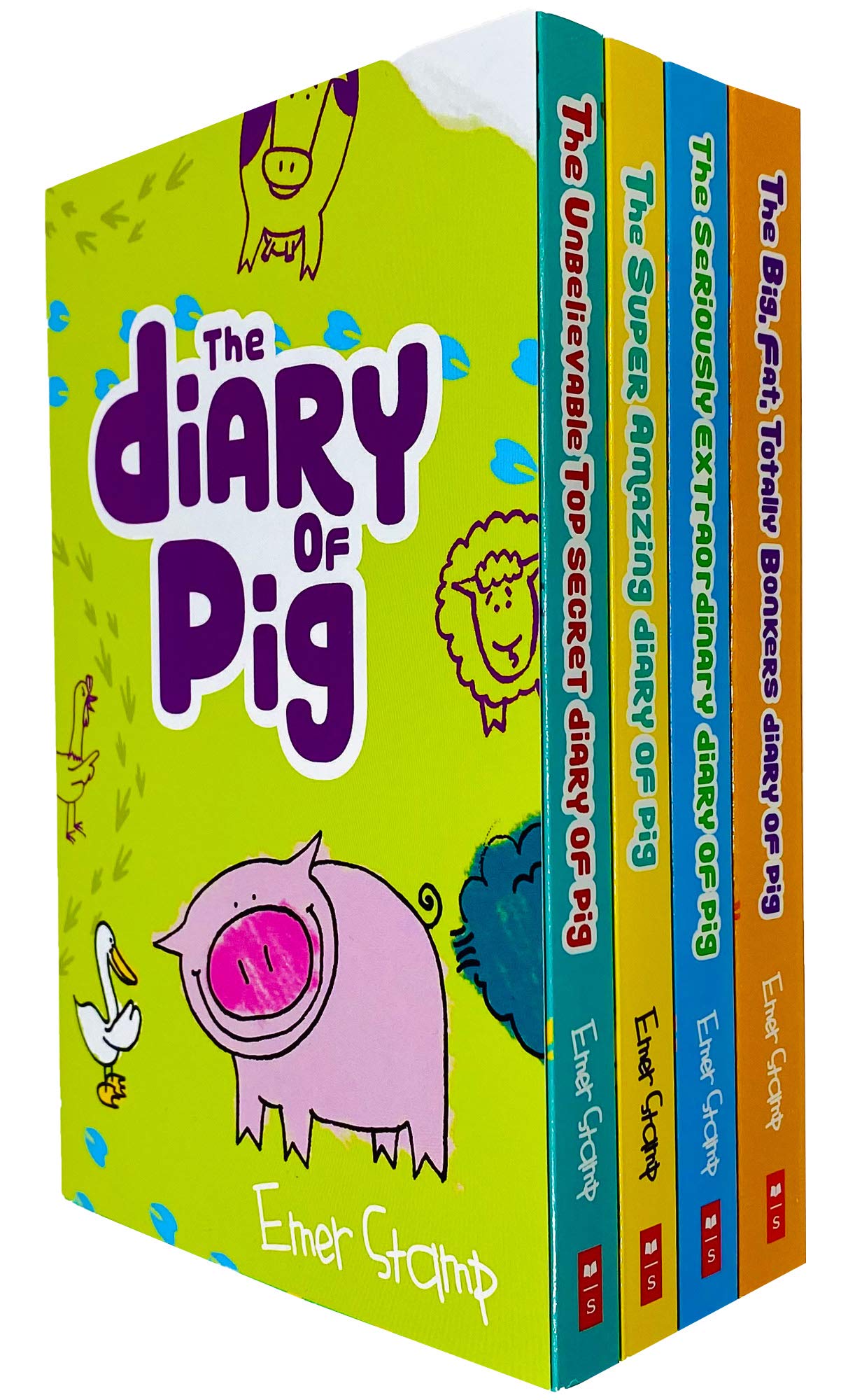 Emer Stamp 4 Book Collection Diary Of Pig Series Featuring Four Pig Diary Titles