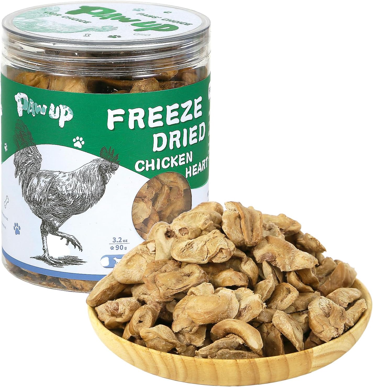 Freeze-Dried Chicken Heart Treats for Dogs & Cats, High-Protein Snacks, 3.2 oz