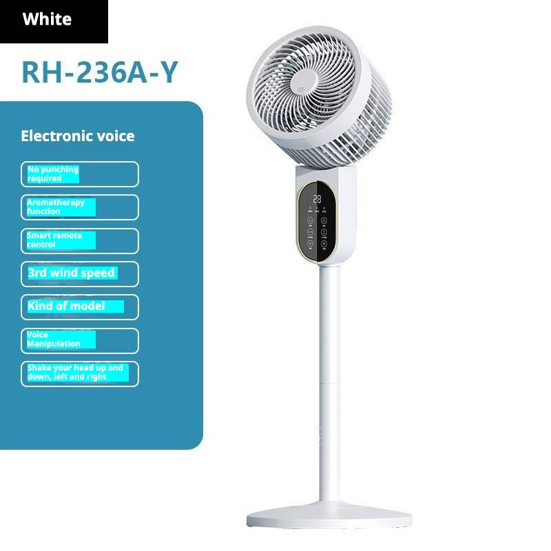 Energy-Saving Oscillating Fan With 360° Airflow & Voice Control - Floor Standing Air Circulator For Home & Office
