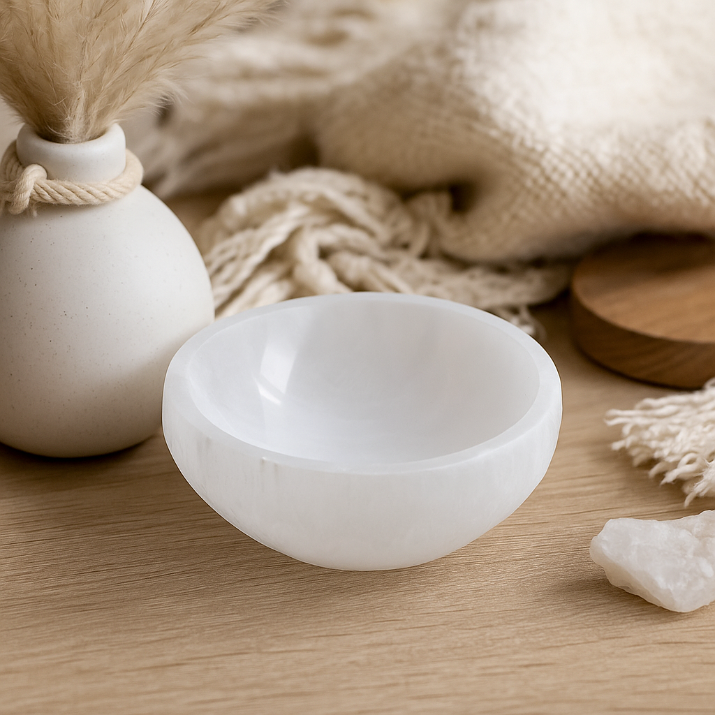 Selenite Bowl Round 10 cm