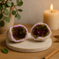 Calcite Geode Pink And Gold Painted Crystals