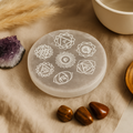 Selenite Charging Plate Chakra 8cm
