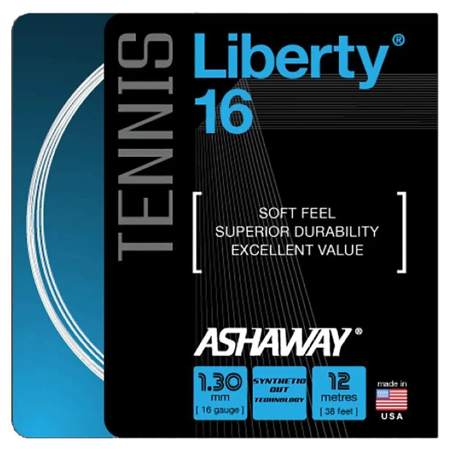 Liberty 16G Tennis String - White