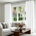 Florence Linen Blend Drapes Grommet - Pure White-898-0