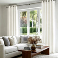 Florence Linen Blend Drapes Grommet - Ivory White-898-2