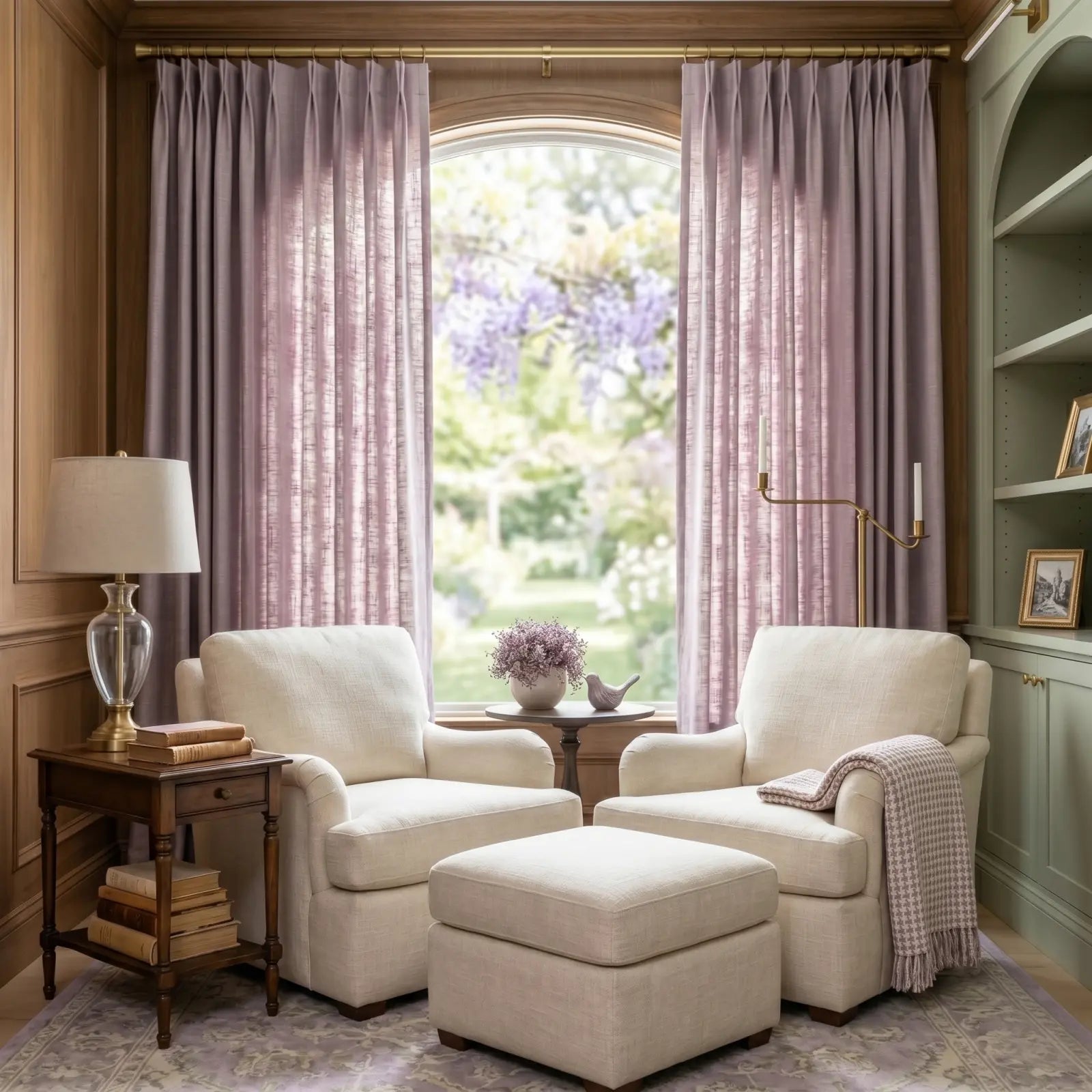 Florence Linen Blend Drapes Pleated - Violet-898-20