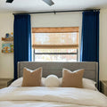Florence Linen Blend Drapes Pleated - Navy-898-36
