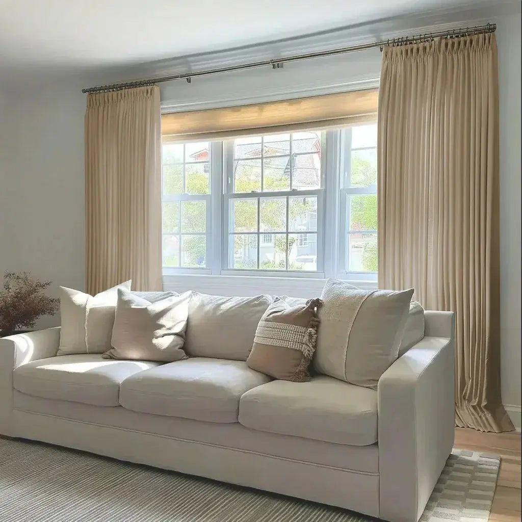 Florence Linen Blend Drapes Pleated - Taupe-898-6