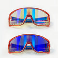 Cycling Glasses Vibel, Color Changing, Bonus Polarizer - Transparent orange frame blue lenses