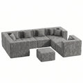 8 Seat U-Shaped Couch (Chenille) - Light Grey / Chenille