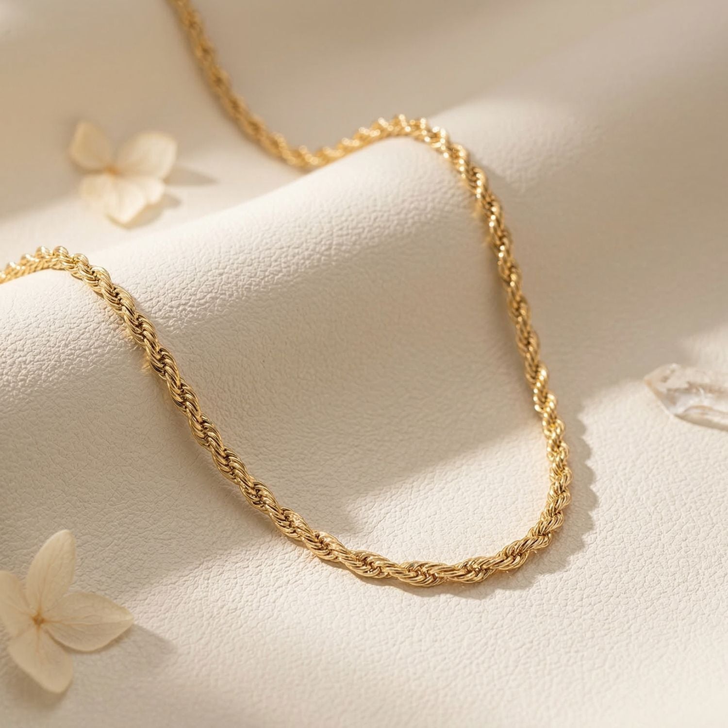 Gold Plated Rope Chain Necklace