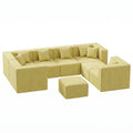 8-Seat U-Shaped Couch (Teddy Velvet) - Yellow / Teddy Velvet