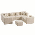 8 Seat U-Shaped Couch (Chenille) - Beige / Chenille