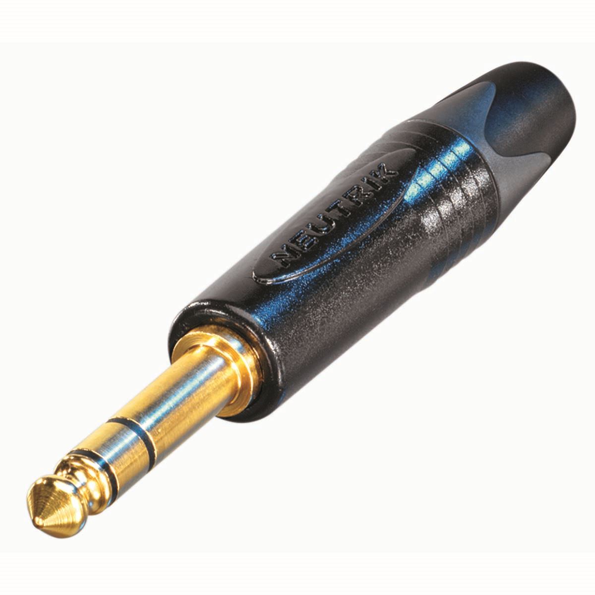 Neutrik 3 pole 1/4" professional plug, gold contacts, black shell