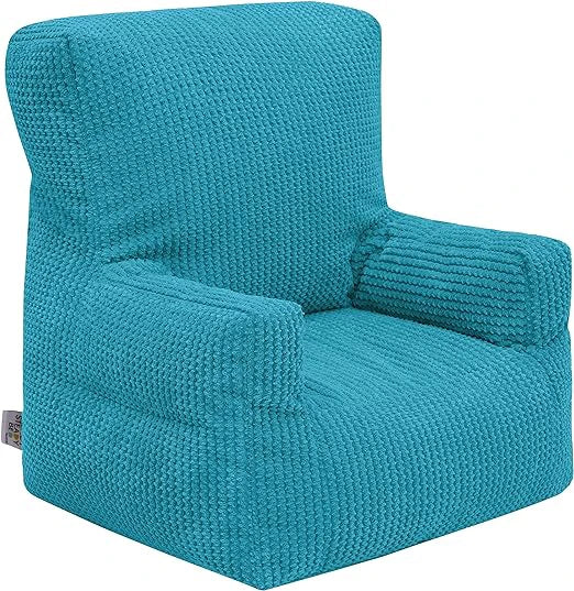 Kids Cord Bean Bag Armchair with Back Pocket Comfy Pouf Gaming Beanbags Chair - Teal