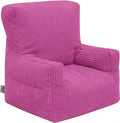 Kids Cord Bean Bag Armchair with Back Pocket Comfy Pouf Gaming Beanbags Chair - Pink