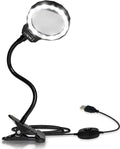 Loeplamp vergrootglas met LED verlichting en tafelklem - Zwart