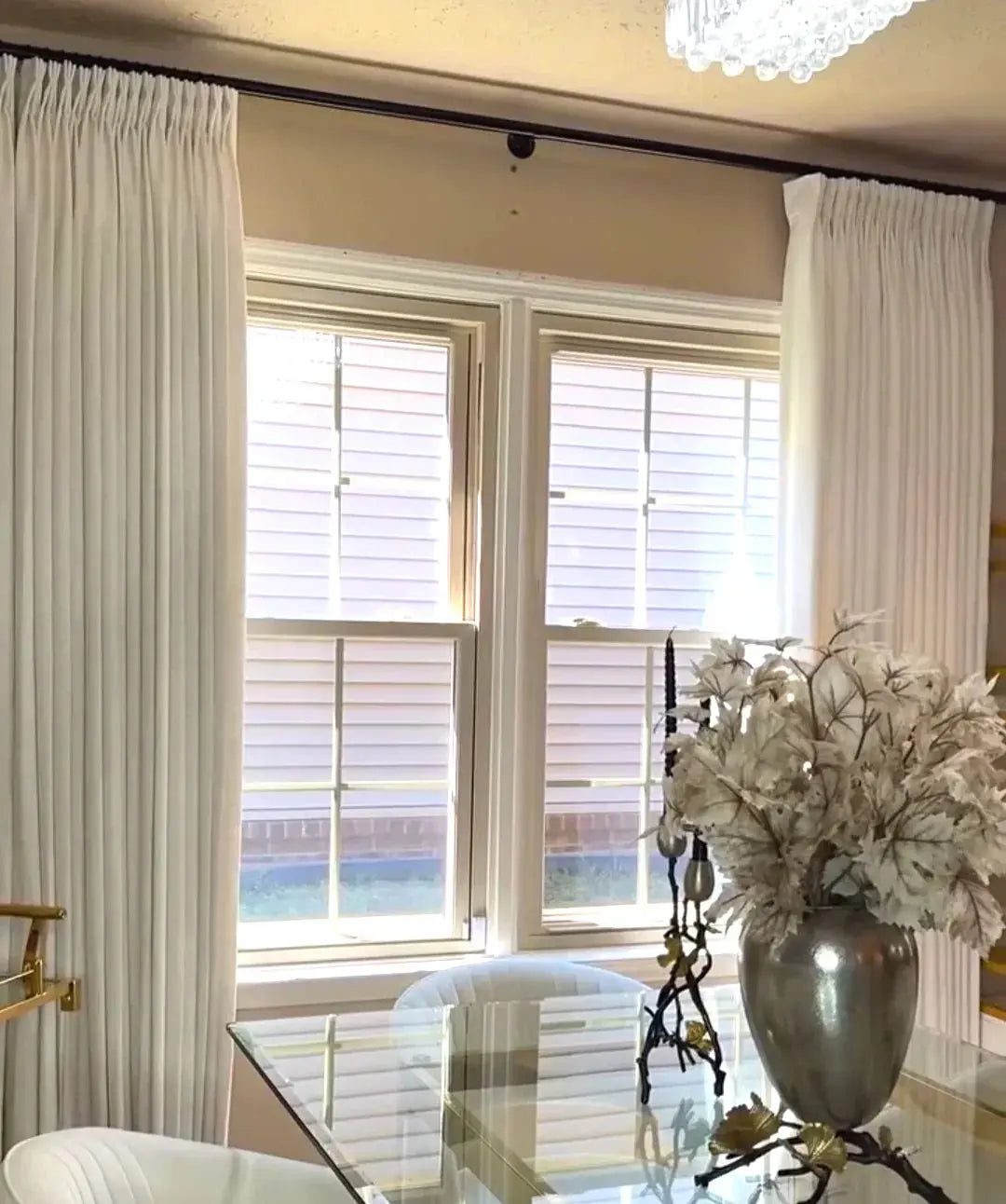 Florence Linen Blend Drapes Pleated - Ivory White-898-2