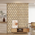 Luxury American Oak Acoustic Hexagon Wall Panels by Unisoar - 58" x 47.6" – 4-Panel Set (29" x 23.8" each) / Natural real wood