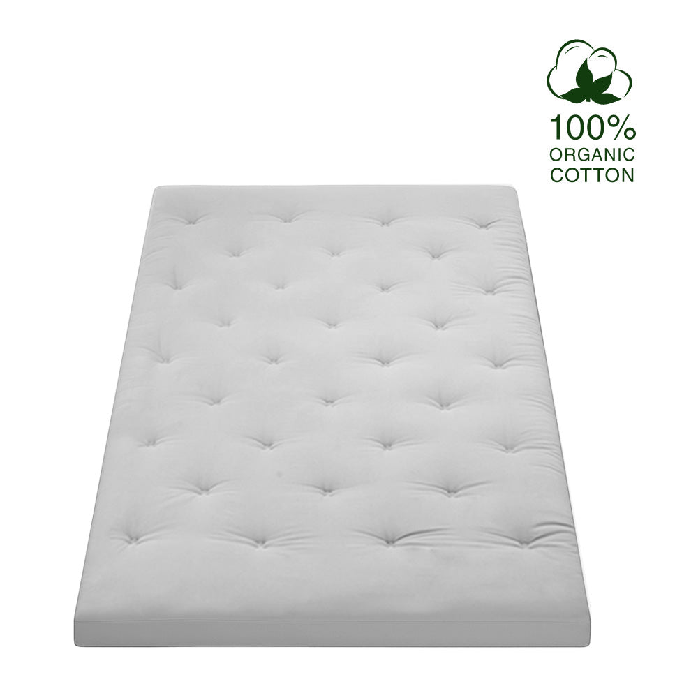 Classic Floor Mattress - Light grey / QUEEN: 80"L x 60"W / Upgraded (4 IN)-removable cover