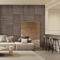 Luxury American Walnut Square Acoustic Wall Panel by Unisoar - 47.2" x 47.2" – 4-Panel Set (23.6" x 23.6" each) / Natural real wood