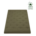Classic Floor Mattress - Olive Green / TWIN: 75"L x 39"W / Upgraded (4 IN)-removable cover