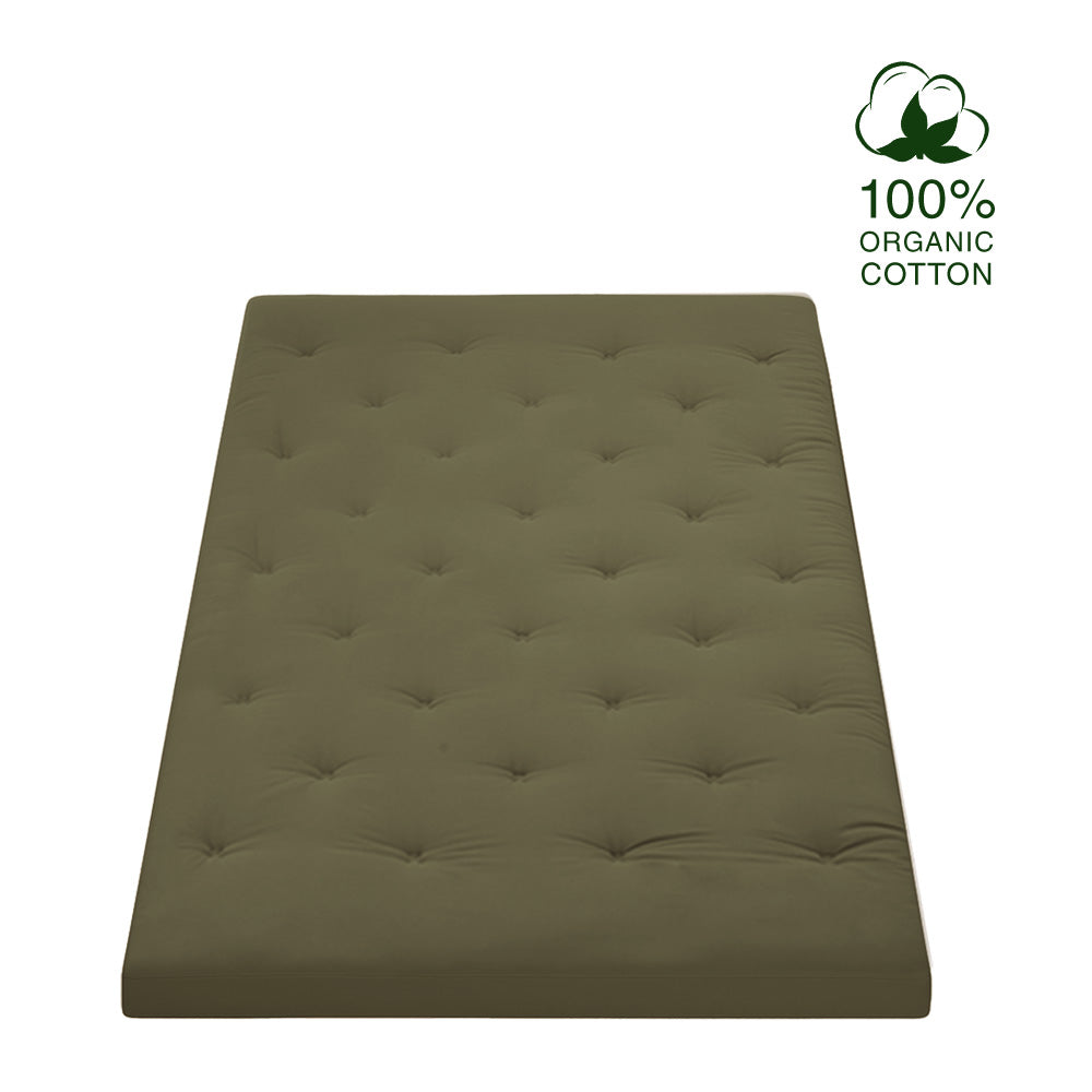 Classic Floor Mattress - Olive Green / KING:80"L x 76"W / Upgraded (4 IN)-removable cover