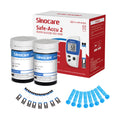 Sinocare Safe Accu 2 Blood Sugar Monitor with Advanced Technology, 200 Memory to Know Value Changes - No Meter+Only 50pcs×(strips+lancets) / mmol/l