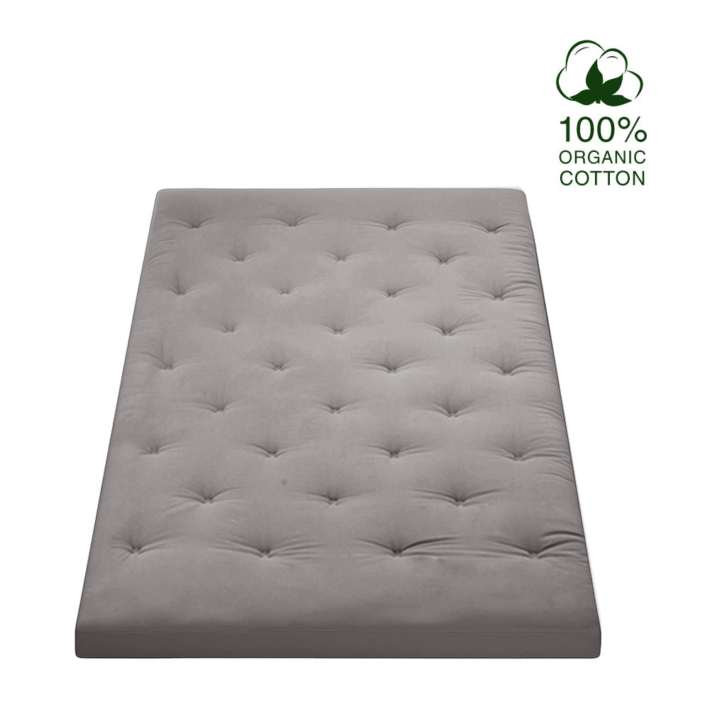 Classic Floor Mattress - Gray / FULL: 75"L x 54"W / Upgraded (4 IN)-removable cover